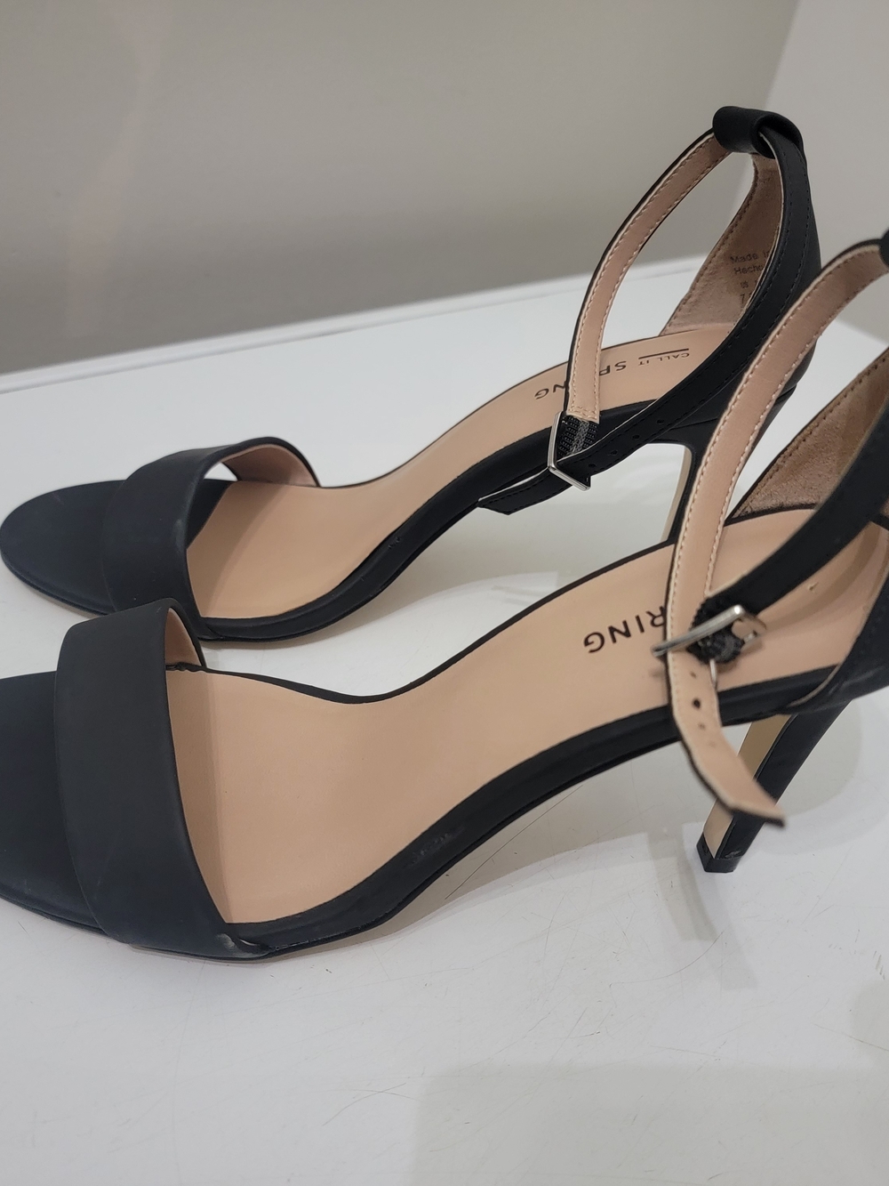 Call It Spring Black Open-Toe Ankle Strap Heels